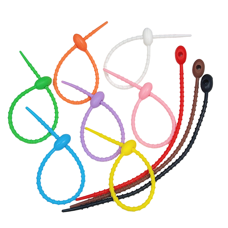 Tie Bar Clip - Silikon-Taschen-Krawatten-Clip, Kabel-Reißverschluss, Twist-Krawatte, vielseitig einsetzbar, für