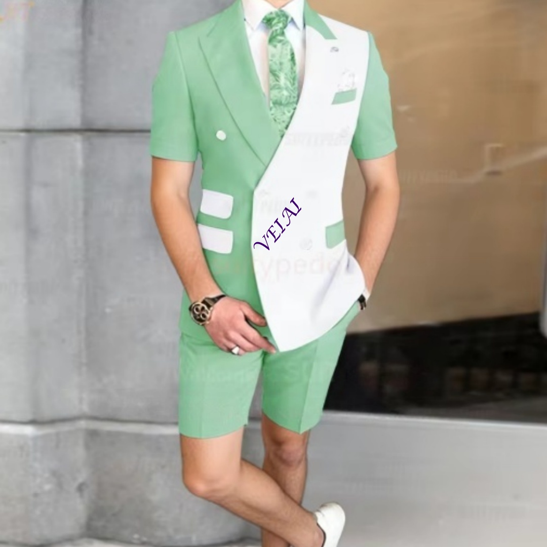 Men Formal Wear Pants - Sommerliches 2-teiliges Freizeitanzug-Set für Herren mit