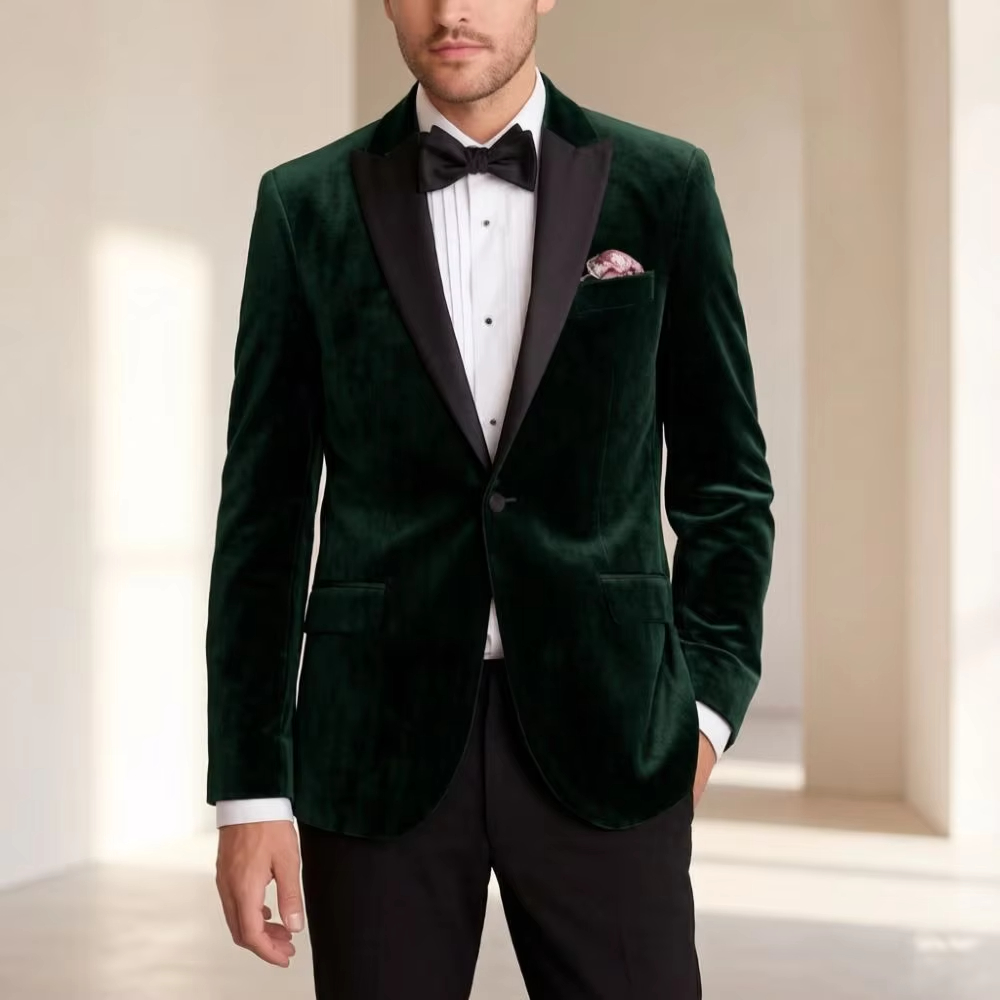 Elegant Formal Men'S Wear - Samt-Anzug für Herren Slim Fit 1-Teilig