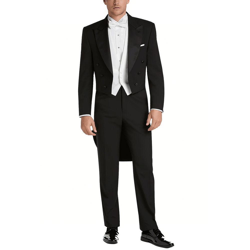 Elegant Formal Men'S Wear - Herren-Anzug-Set aus Satin mit spitzem Revers,