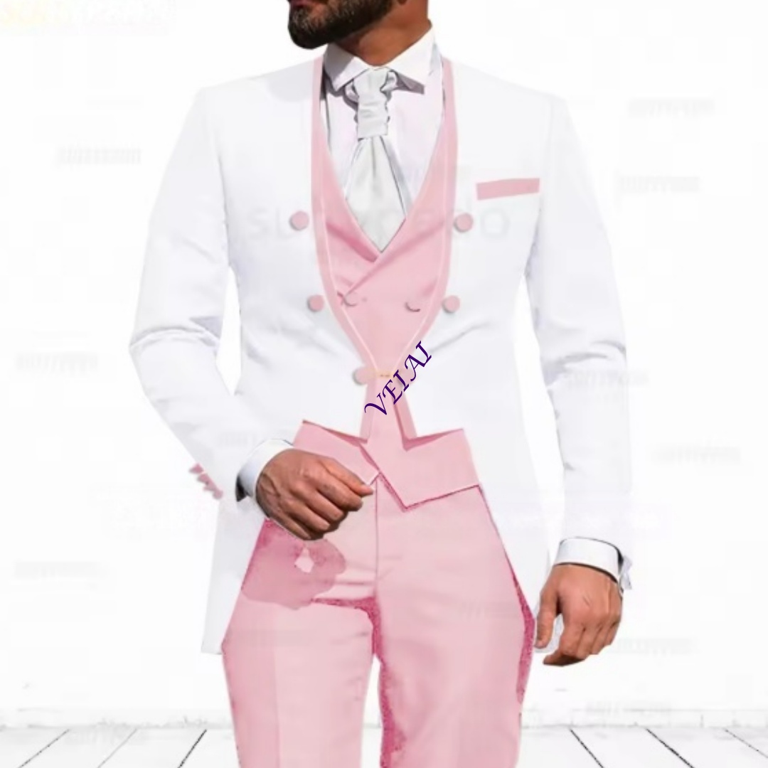 Elegant Formal Men'S Wear - Maßgeschneiderter himmelblauer 3-teiliger Anzug für Herren,