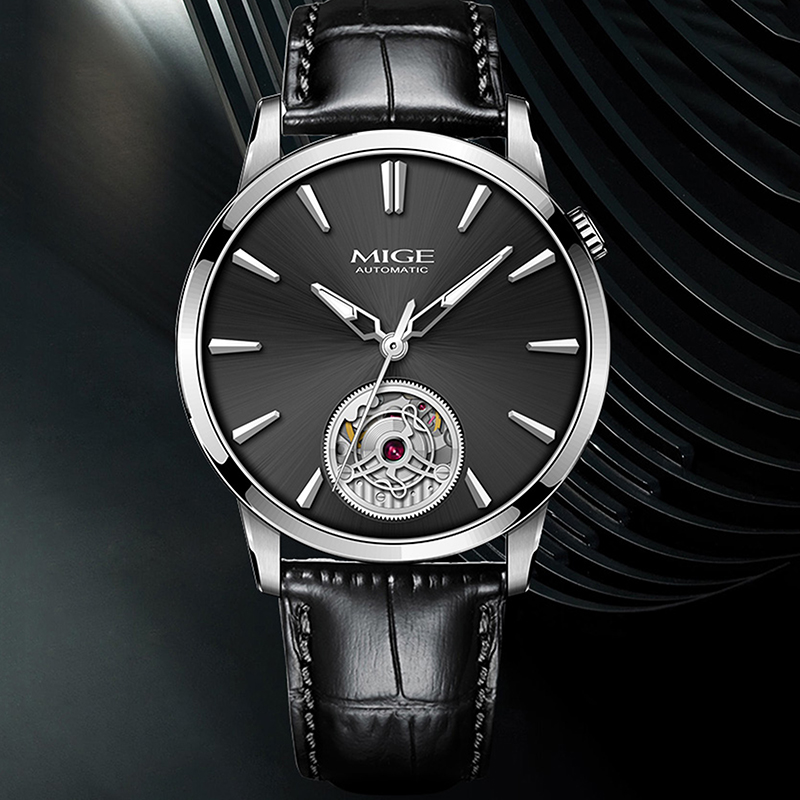 Men'S Formal Wear Watches - MIGE Slim Herren Automatikuhr mit schwarzem