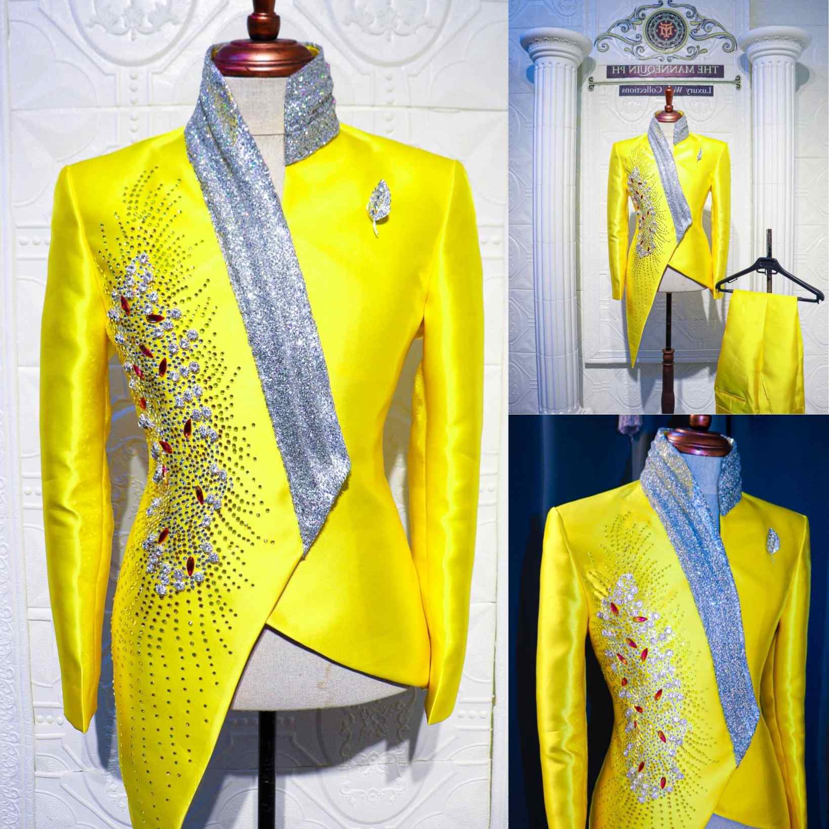 Formal Wear For Men Yellow - Modischer gelber Hochzeits-Smoking, einzigartiges 2-teiliges Set,