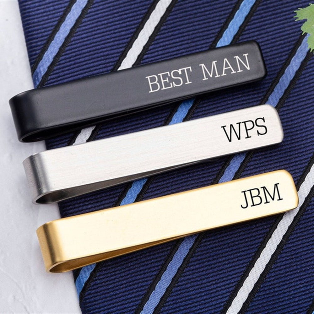 Tie Bar Clip - Personalisierte Name Krawatte Clips männer Edelstahl
