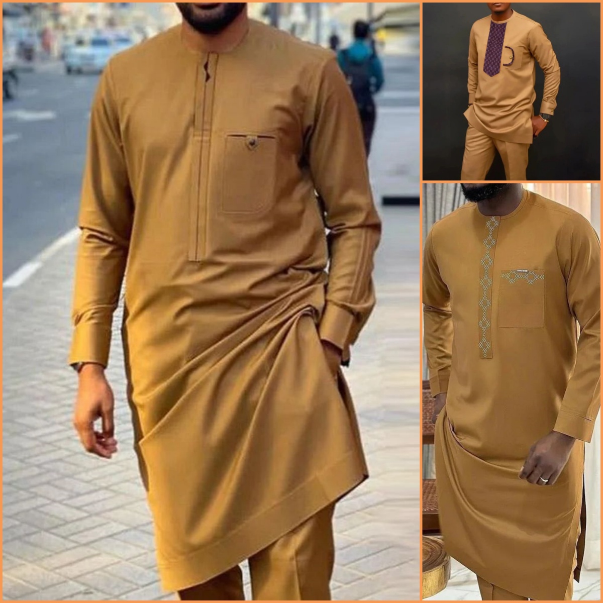 Men'S Formal Wear Accessories - 2024 Neues afrikanisches traditionelles Herren-Set, Rundhalsausschnitt,