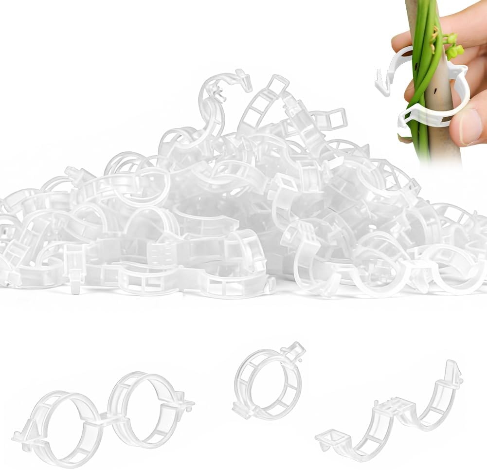 Tie Bar Clip - 100 Stück Pflanzenstützclips, wiederverwendbare Gartenclips, sichere