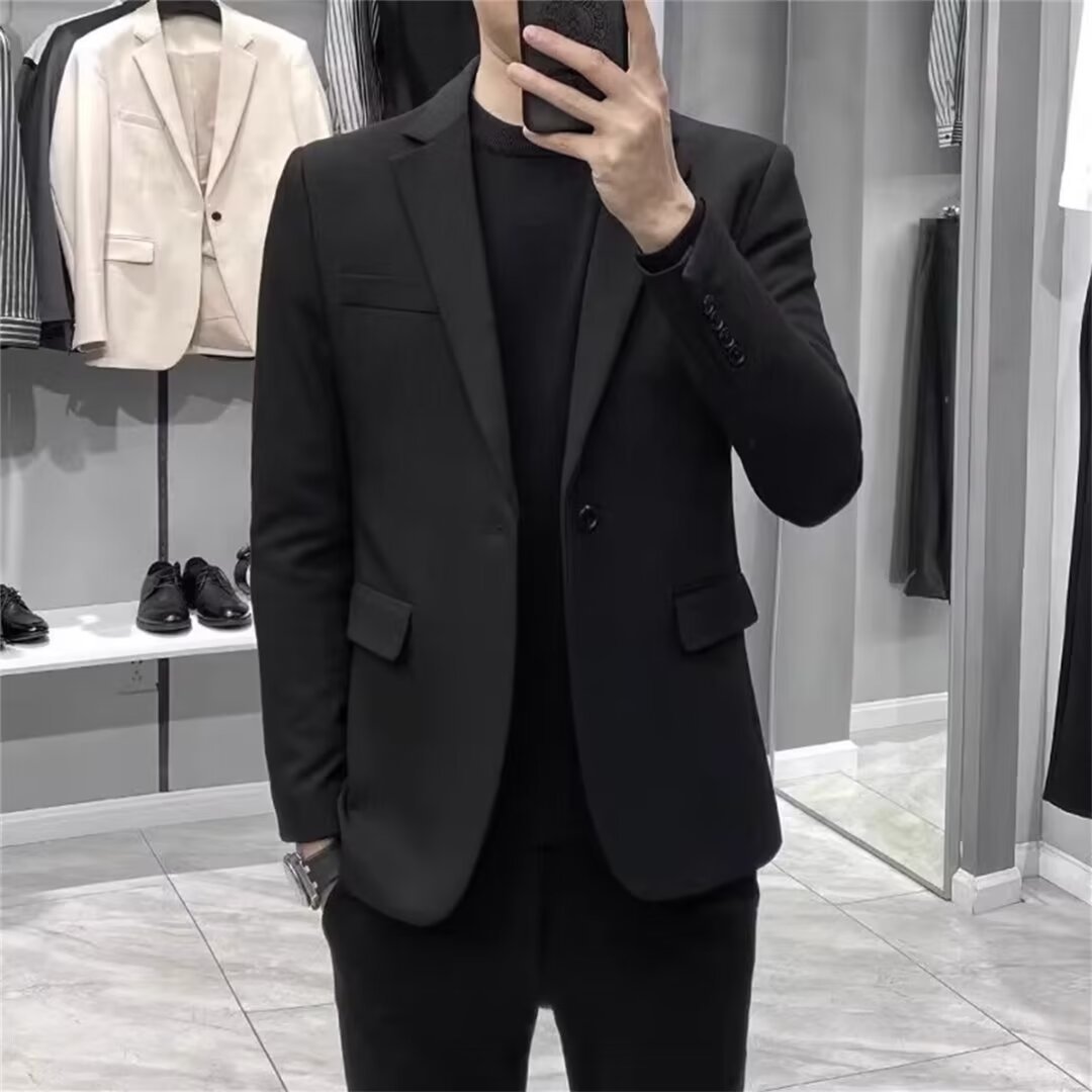 Asian Men Formal Wear - Herren-Blazer im koreanischen Stil, schmal geschnitten,