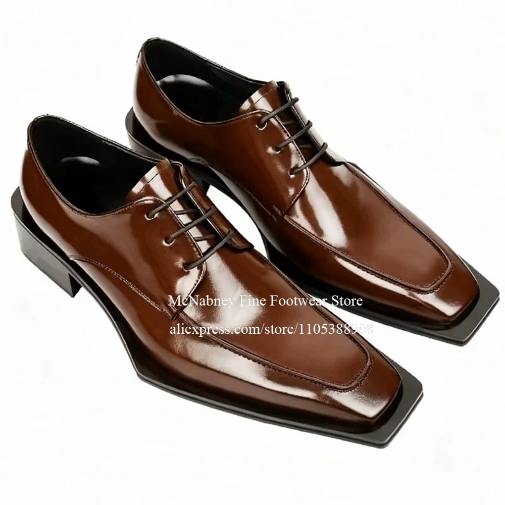 Men Formal Wear For Wedding - Spikeschnürschuhe aus Leder Schwarze Alpha-Male Gentleman