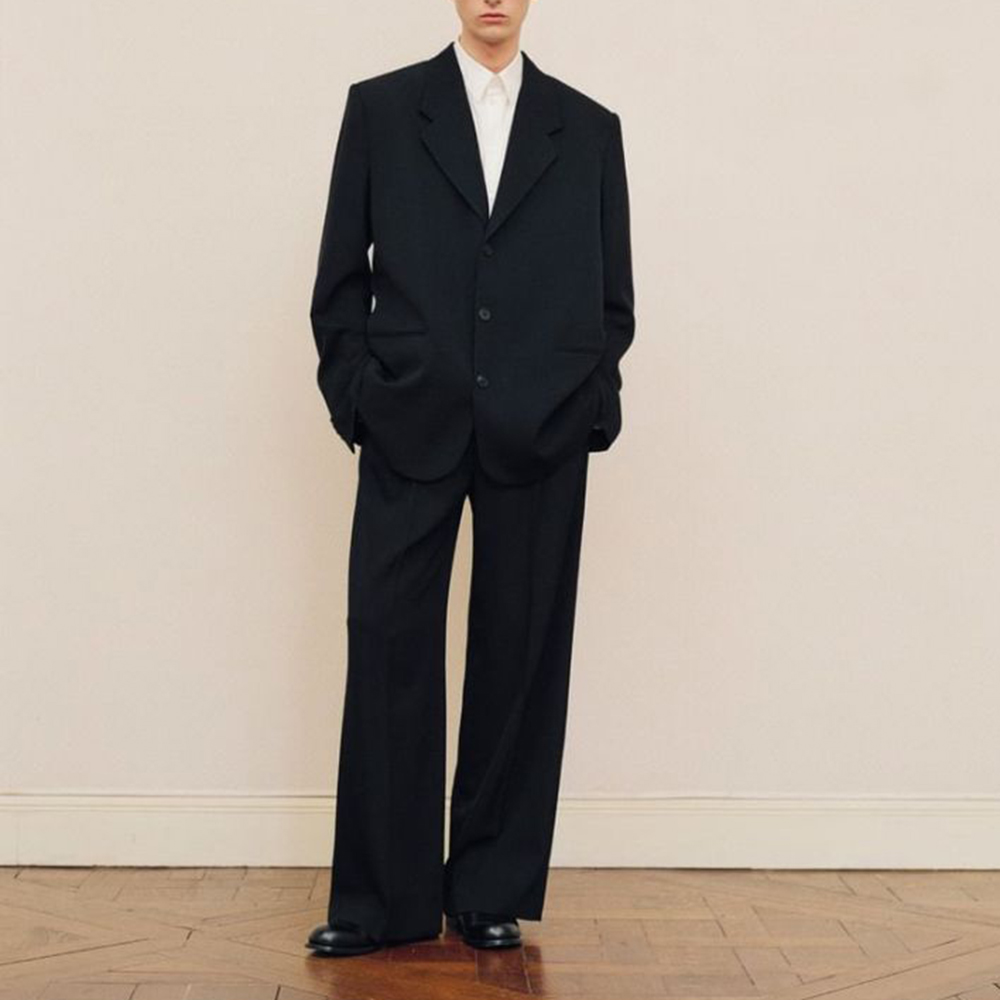 Men Formal Wear For Wedding - Schwarzes, übergroßes Anzugset für Herren, einreihig,