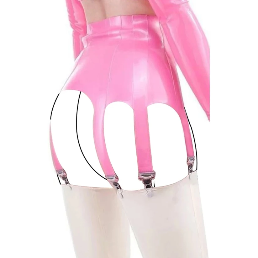 Sexy Latex-Gummi-Minirock, ros – Tie Bar Clip Bewertung und Preis