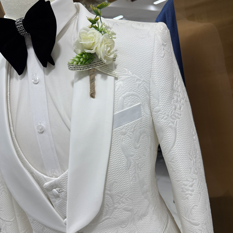 Herren Hochzeitsanzug Weiß 3-T – Men Formal Wear Pants Bewertung und Preis