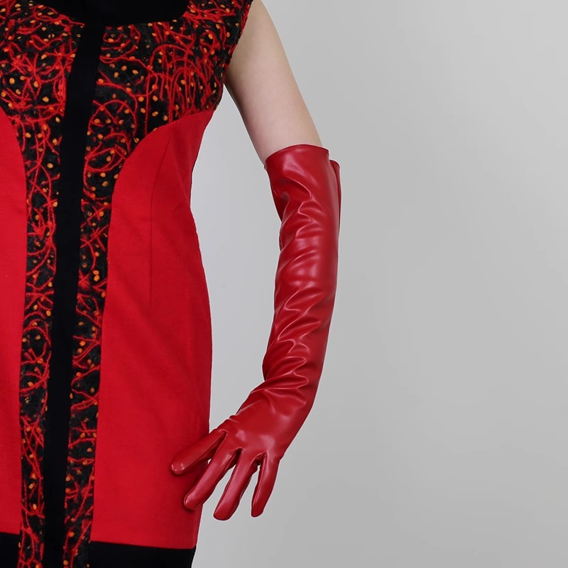 Damen Runway Fashion Roter PU- – Formal Glove Leather Bewertung und Preis