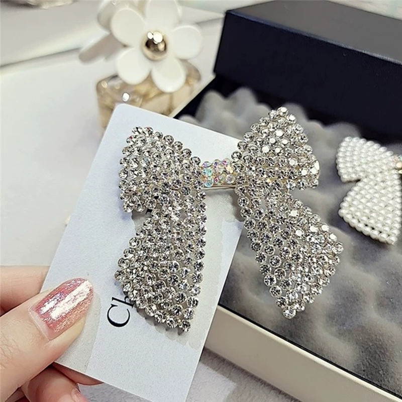 Strass Perle Bogen Haar Clips  – Tie Bar Clip Bewertung und Preis