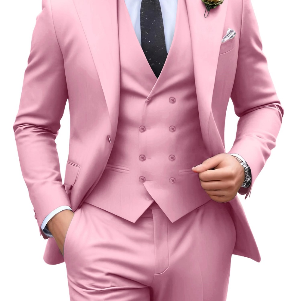 3-teilige einfarbige Herrenanz – Men Formal Wear Pants Bewertung und Preis