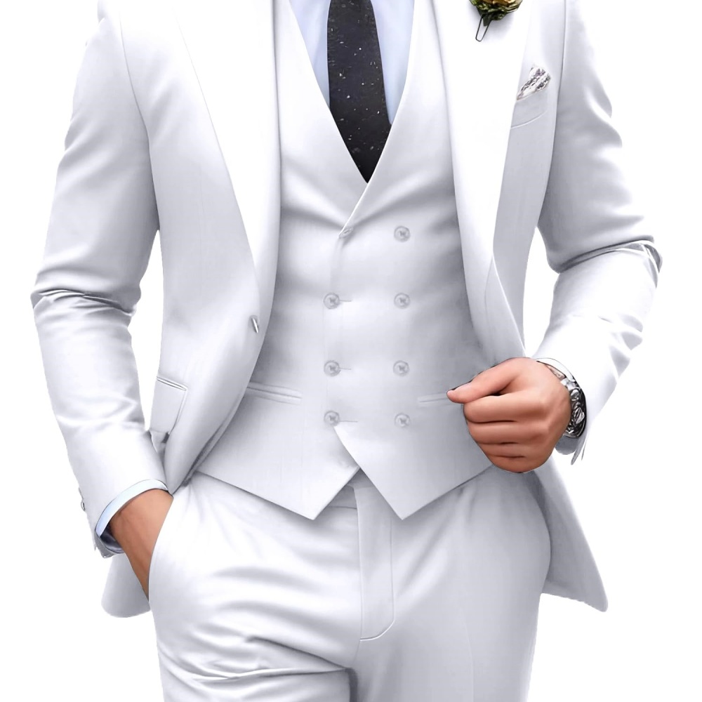 3-teilige einfarbige Herrenanz – Men Formal Wear Pants Bewertung und Preis