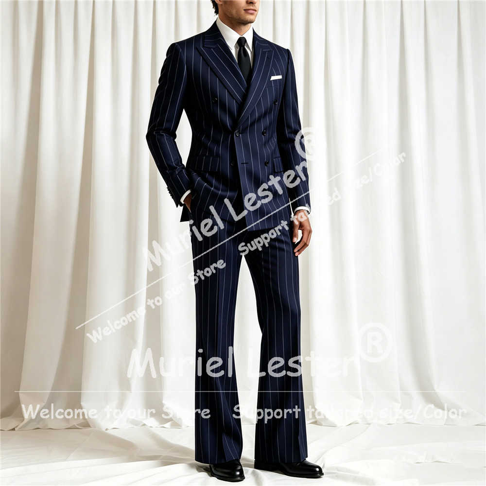 Eleganter Streifenanzug für He – Men Formal Wear Pants Bewertung und Preis