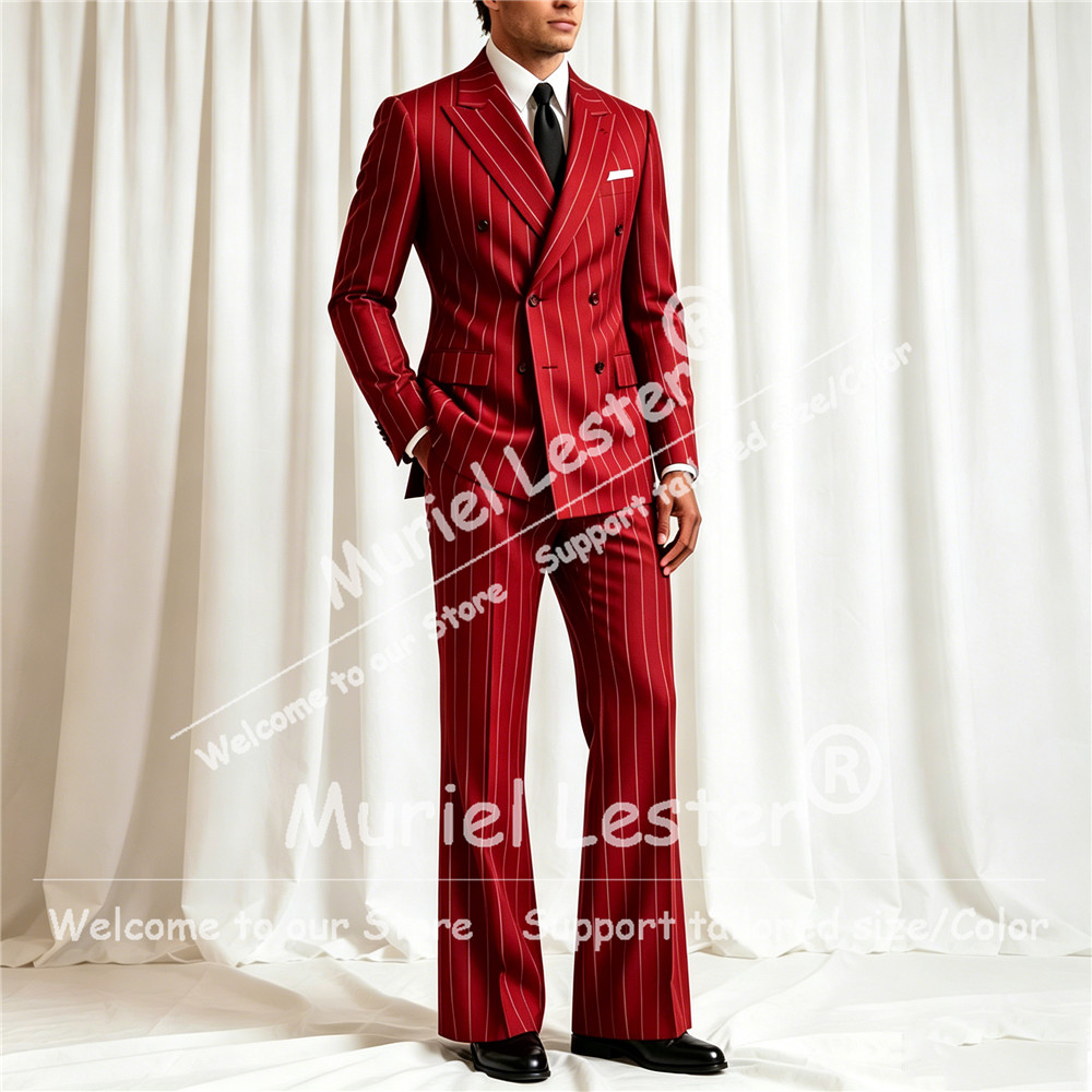 Eleganter Streifenanzug für He – Men Formal Wear Pants Bewertung und Preis