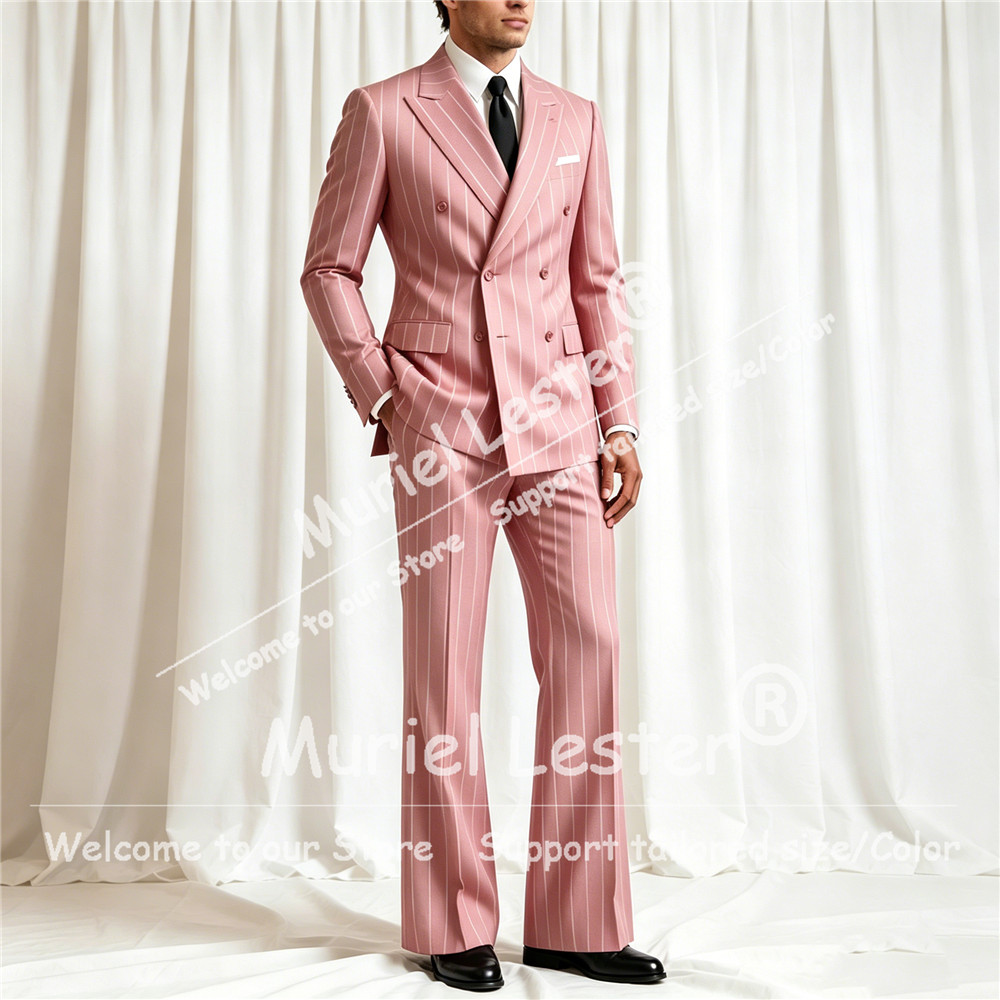 Eleganter Streifenanzug für He – Men Formal Wear Pants Bewertung und Preis