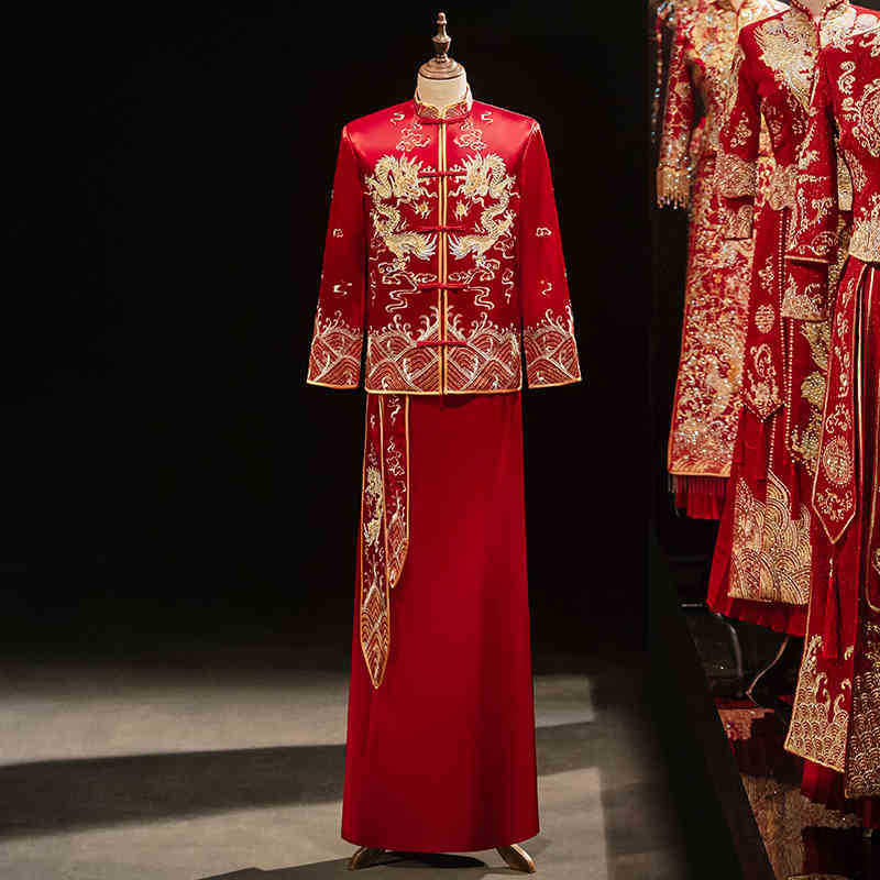 Chinesische Art Männer Ehe Set – Men'S Formal Wear For A Wedding Bewertung und Preis